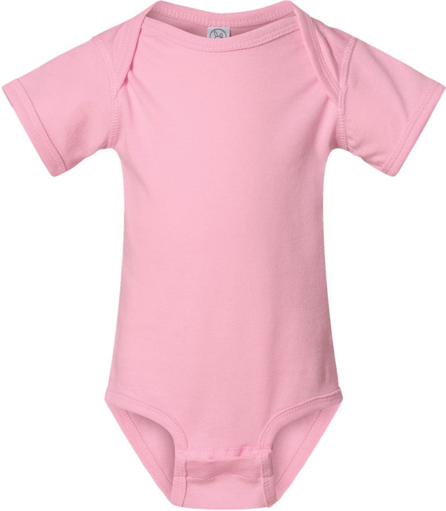 Front View of Pink Infant Fine Jersey Bodysuit - 4424