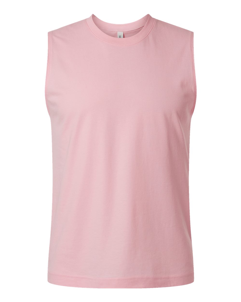 Front View of Pink Jersey Muscle Tank - 3483