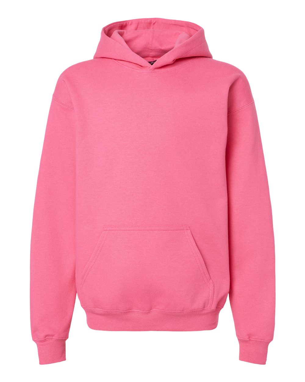 Front View of Pink Lemonade Softstyle® Youth Midweight Hooded Sweatshirt - SF500B