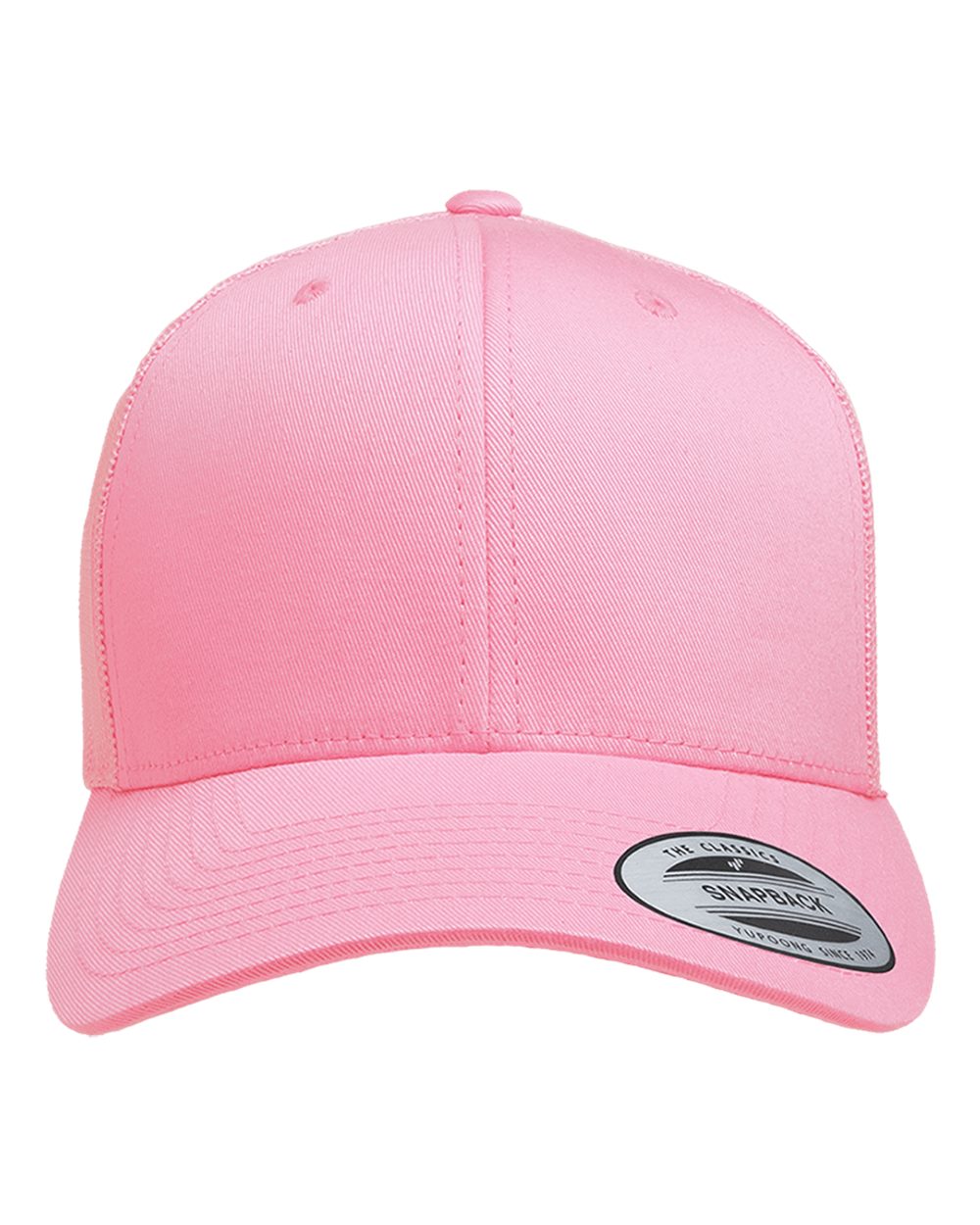 Front View of Pink Retro Trucker Cap - 6606