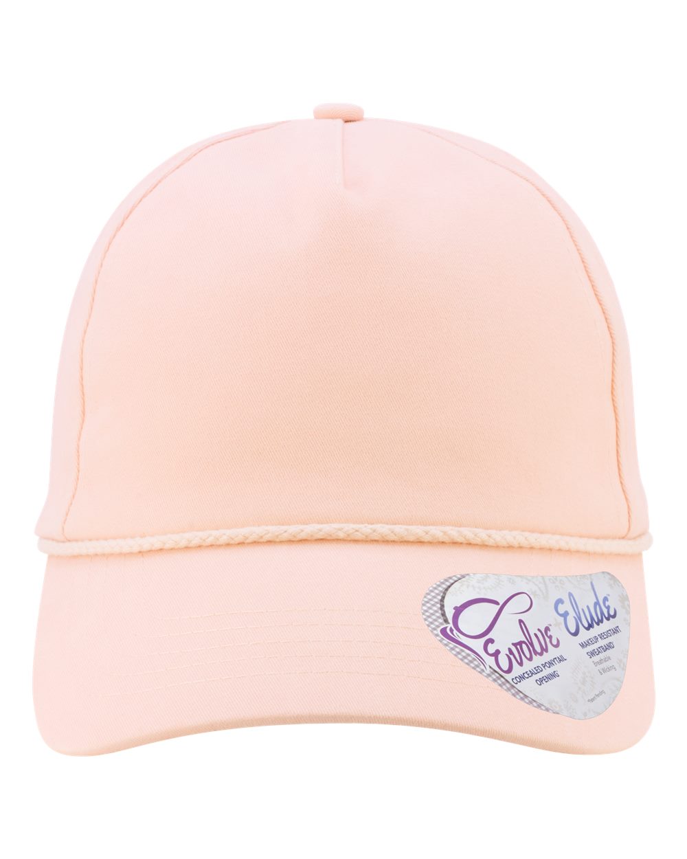 Front View of Pink Sorbet/ Floral Women's Washed 5-Panel with Rope - MAYA