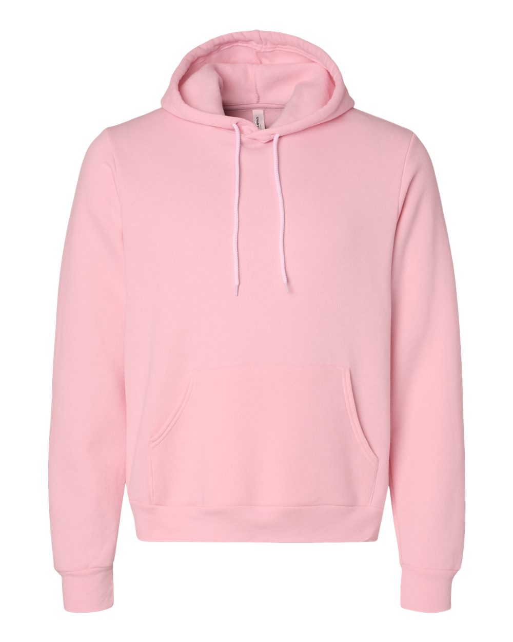 Front View of Pink Sponge Fleece Hoodie - 3719