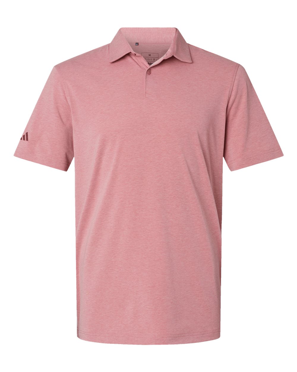 Front View of Pink Strata Melange Blend Polo - A590