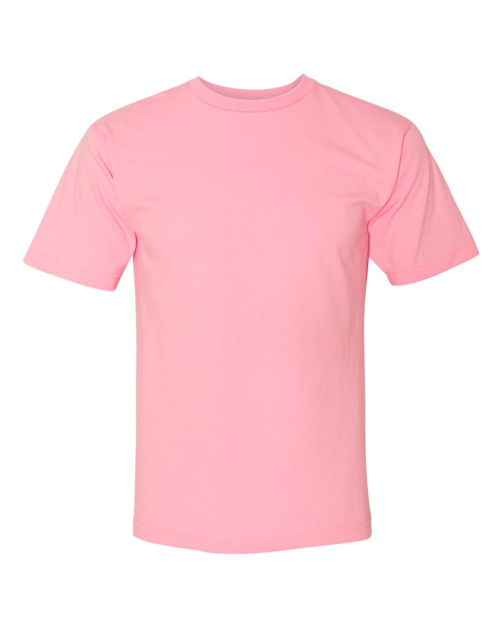 Front View of Pink USA-Made Midweight T-Shirt - 5040