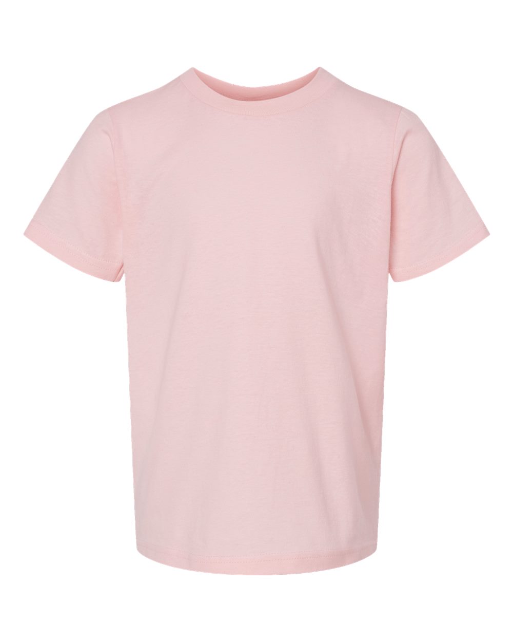 Front View of Pink Youth Fine Jersey T-Shirt - 235