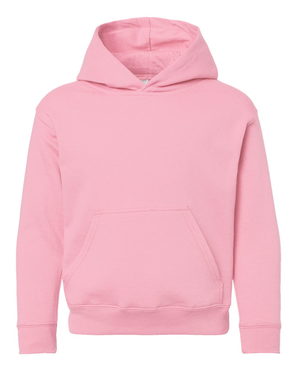 Front View of Pink Youth Fleece Hoodie - 2296