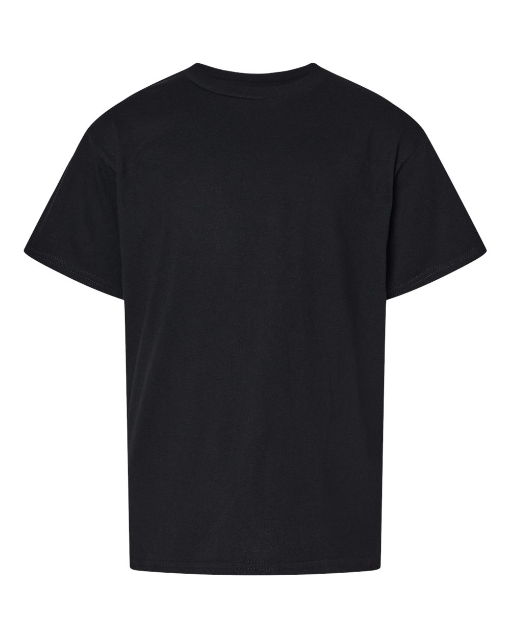 Front View of Pitch Black Softstyle® Youth CVC T-Shirt - 64000BCVC