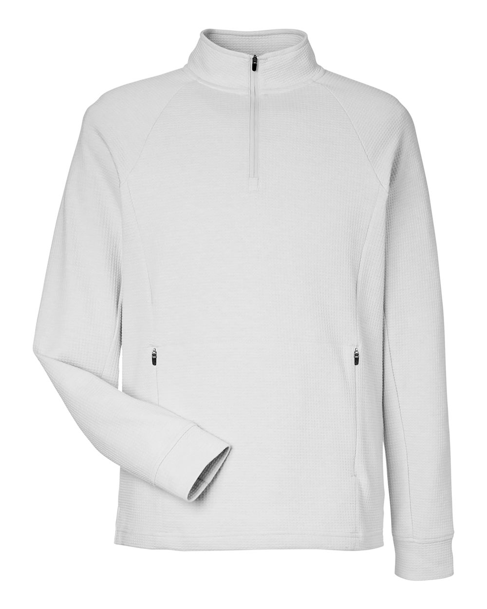 Front View of Platinum Men's Rhythm Waffle Quarter-Zip Pullover - NE200