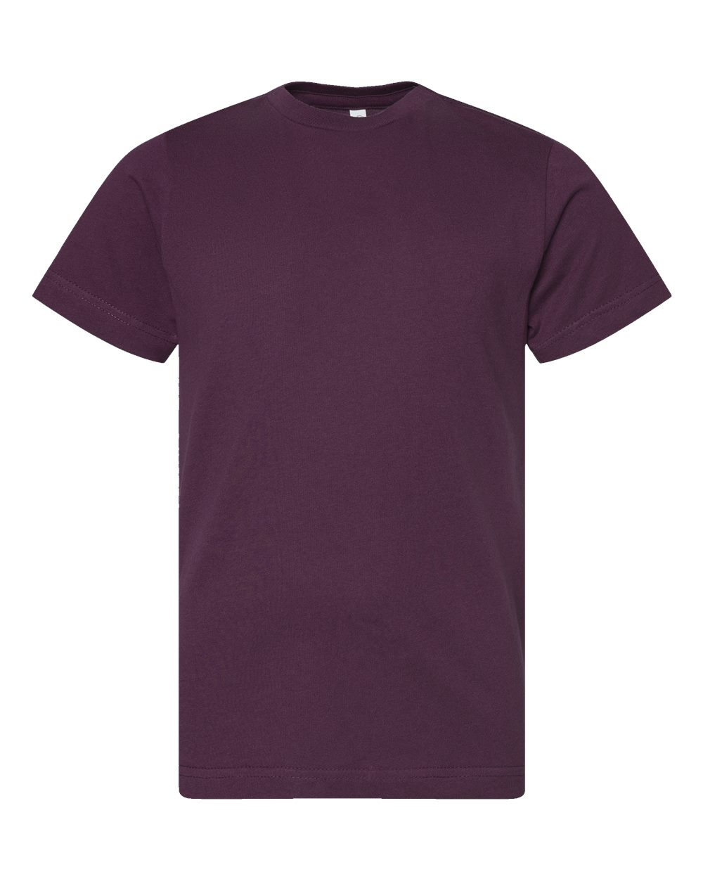 Front View of Plum Youth Fine Jersey Tee - 6101