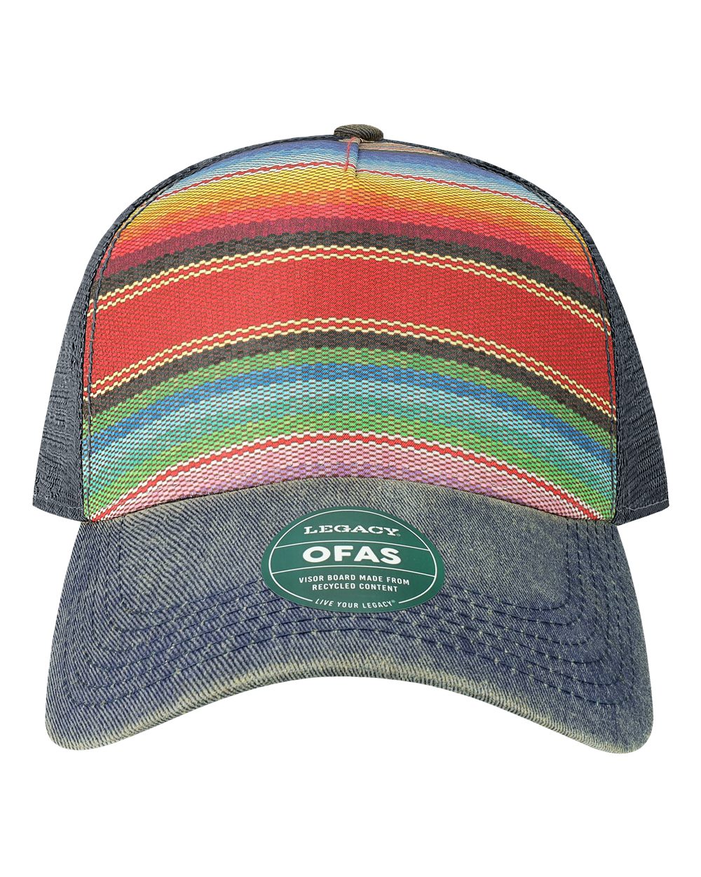 Front View of Poncho Old Favorite Five-Panel Trucker Cap - OFAFP