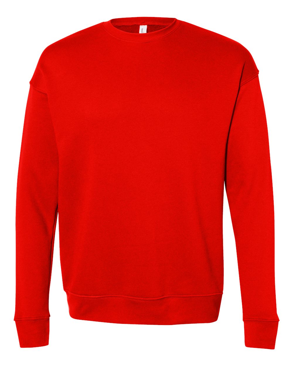 Front View of Poppy Sponge Fleece Drop Shoulder Crewneck Sweatshirt - 3945