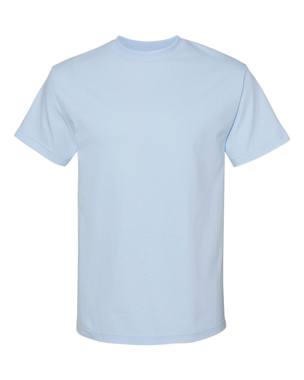 Front View of Powder Blue Heavyweight Cotton Tee - 1301
