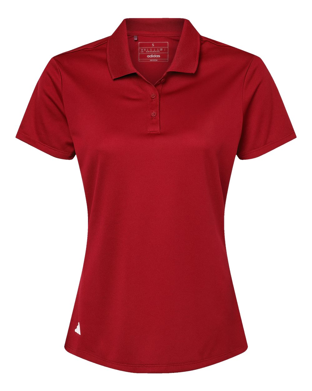 Front View of Power Red Women's Basic Sport Polo - A431