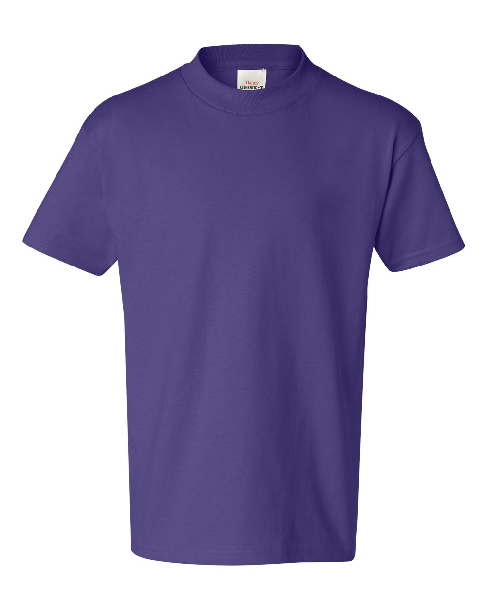 Front View of Purple Authentic Youth T-Shirt - 5450