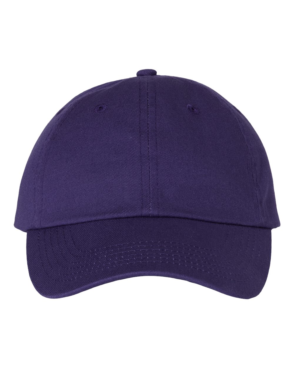 Front View of Purple Bio-Washed Classic Dad Hat - VC300A