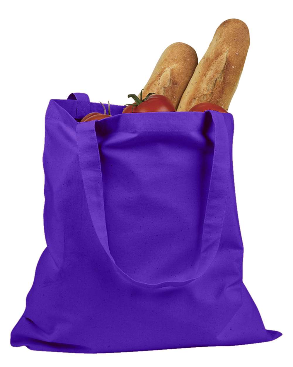 Front View of Purple Canvas Promo Tote - BE007