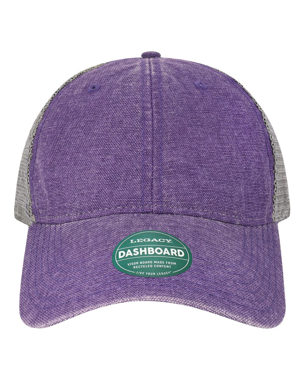 Front View of Purple/ Grey Dashboard Trucker Cap - DTA