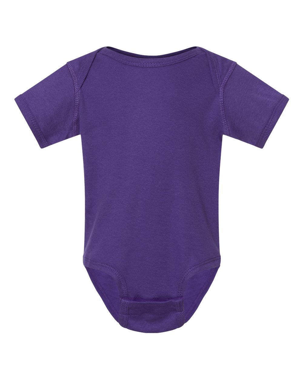 Front View of Purple Infant Baby Rib Bodysuit - 4400