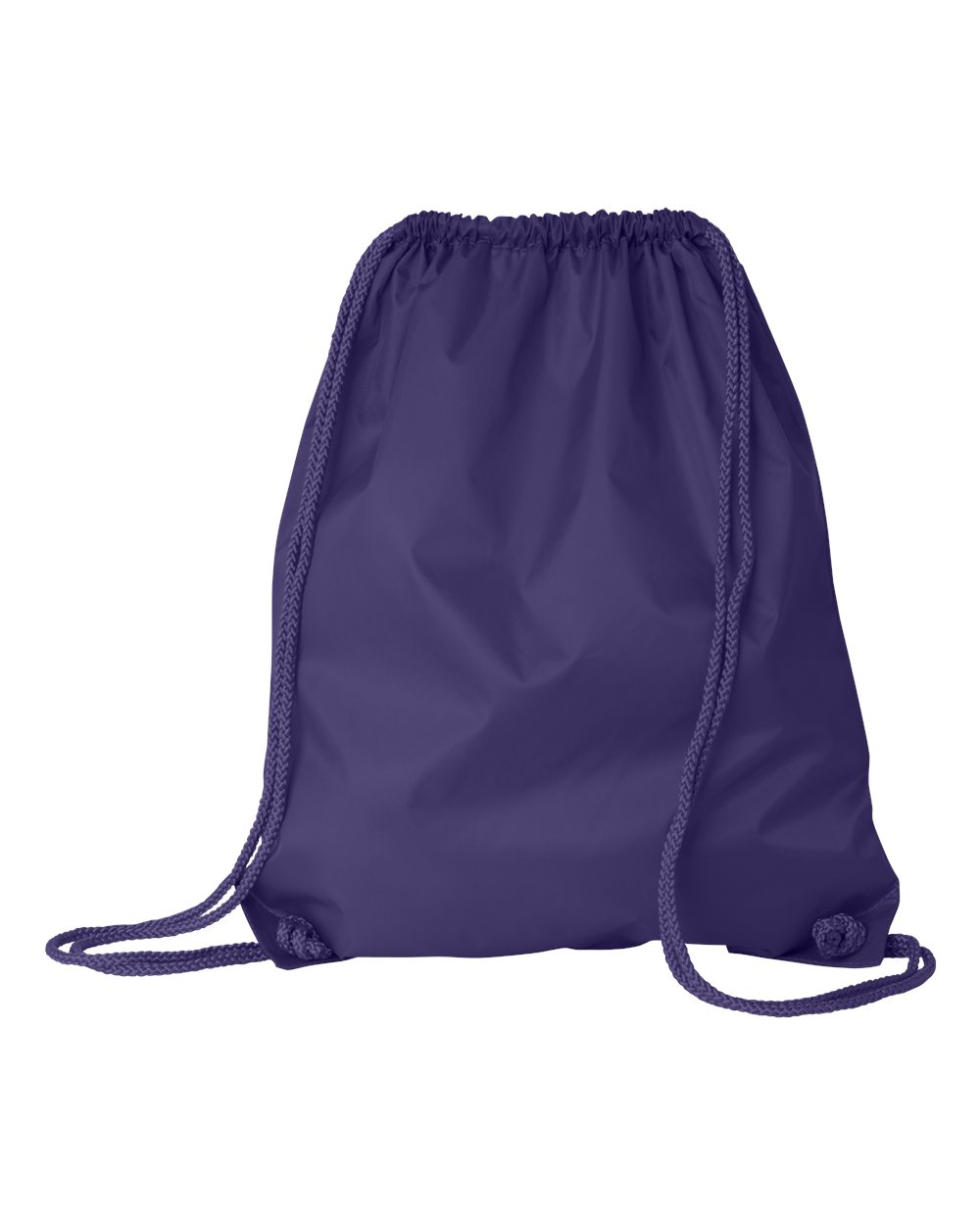 Front View of Purple Large Drawstring Pack with DUROcord - 8882