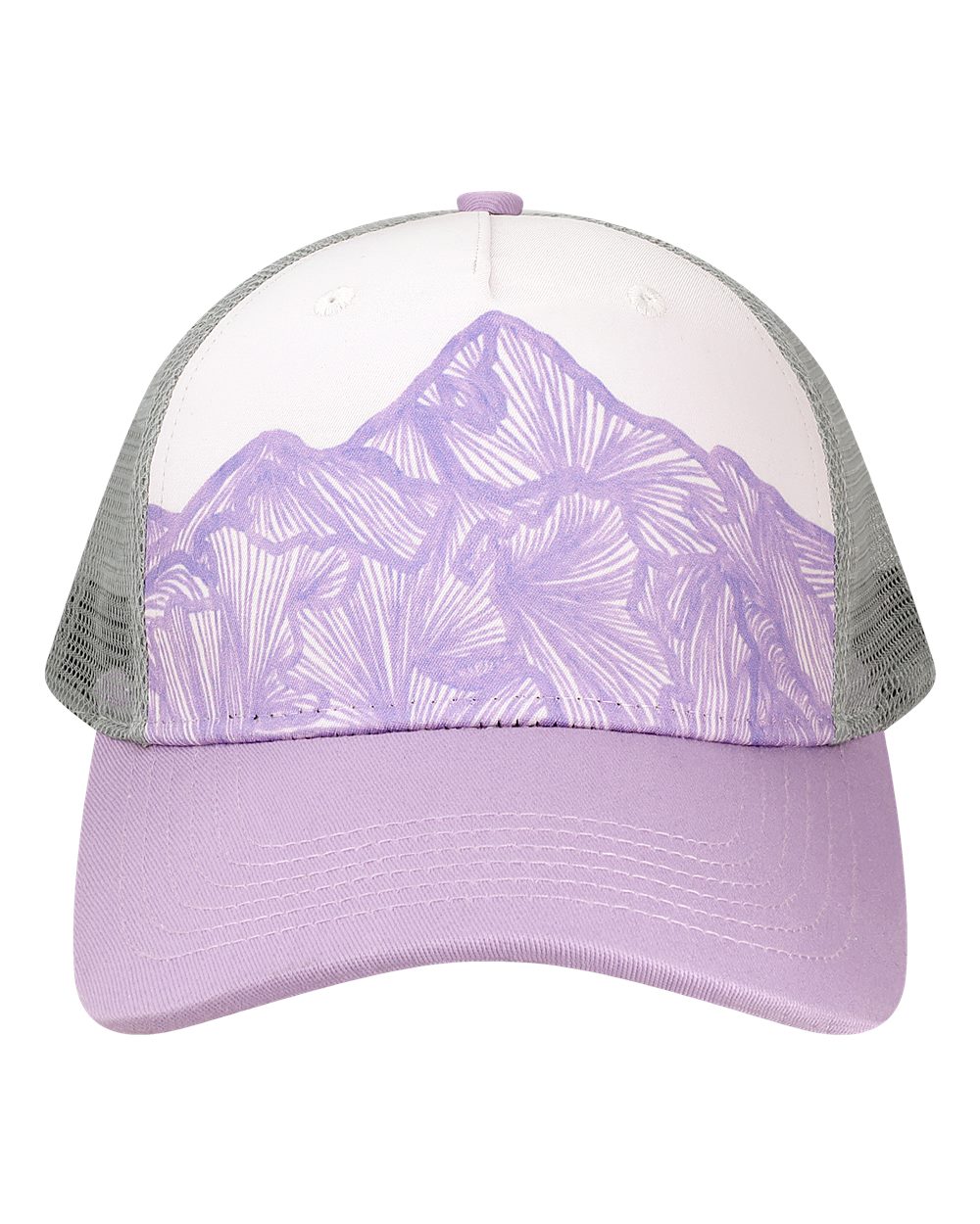 Front View of Purple Ranges/ Lavendar Sophia G Trucker Cap - 5PTKR