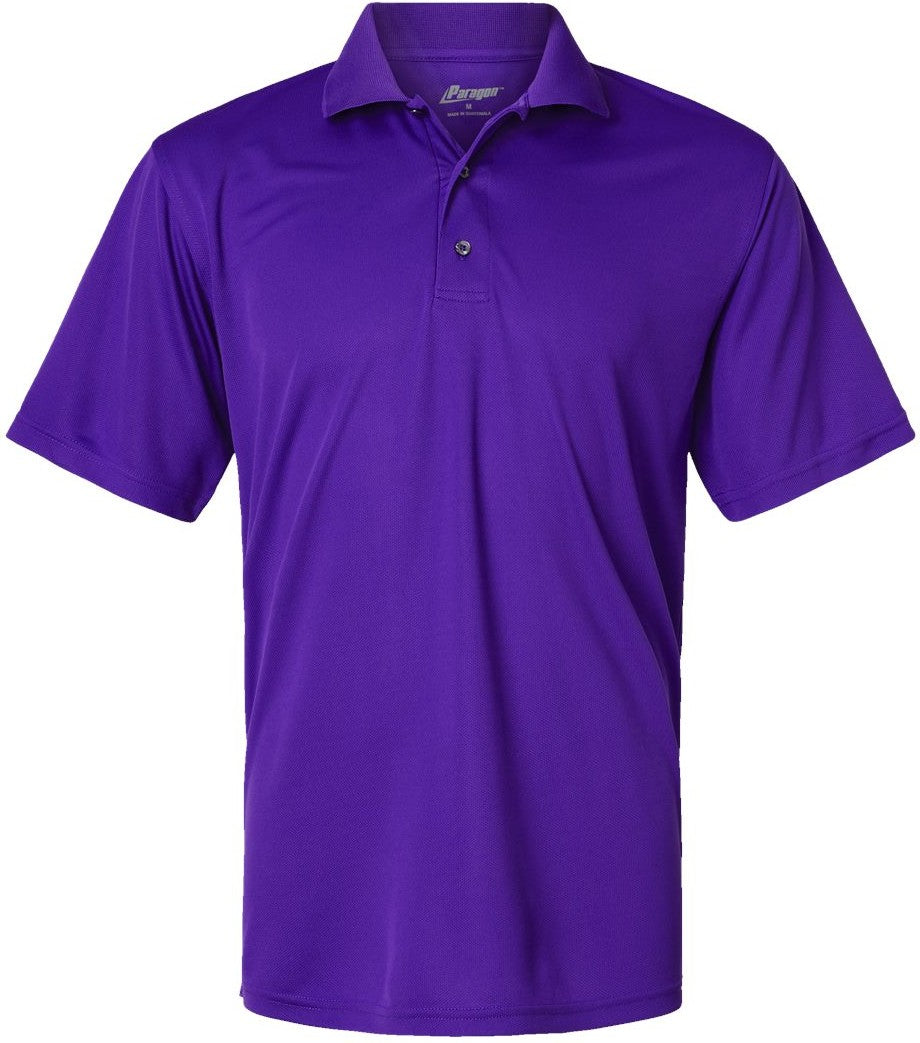 Front View of Purple Saratoga Performance Mini Mesh Polo - 100