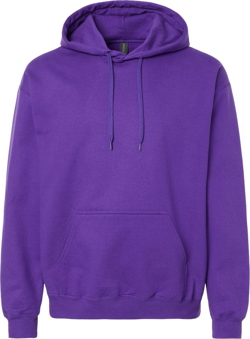 Front View of Purple Softstyle® Midweight Hooded Sweatshirt - SF500
