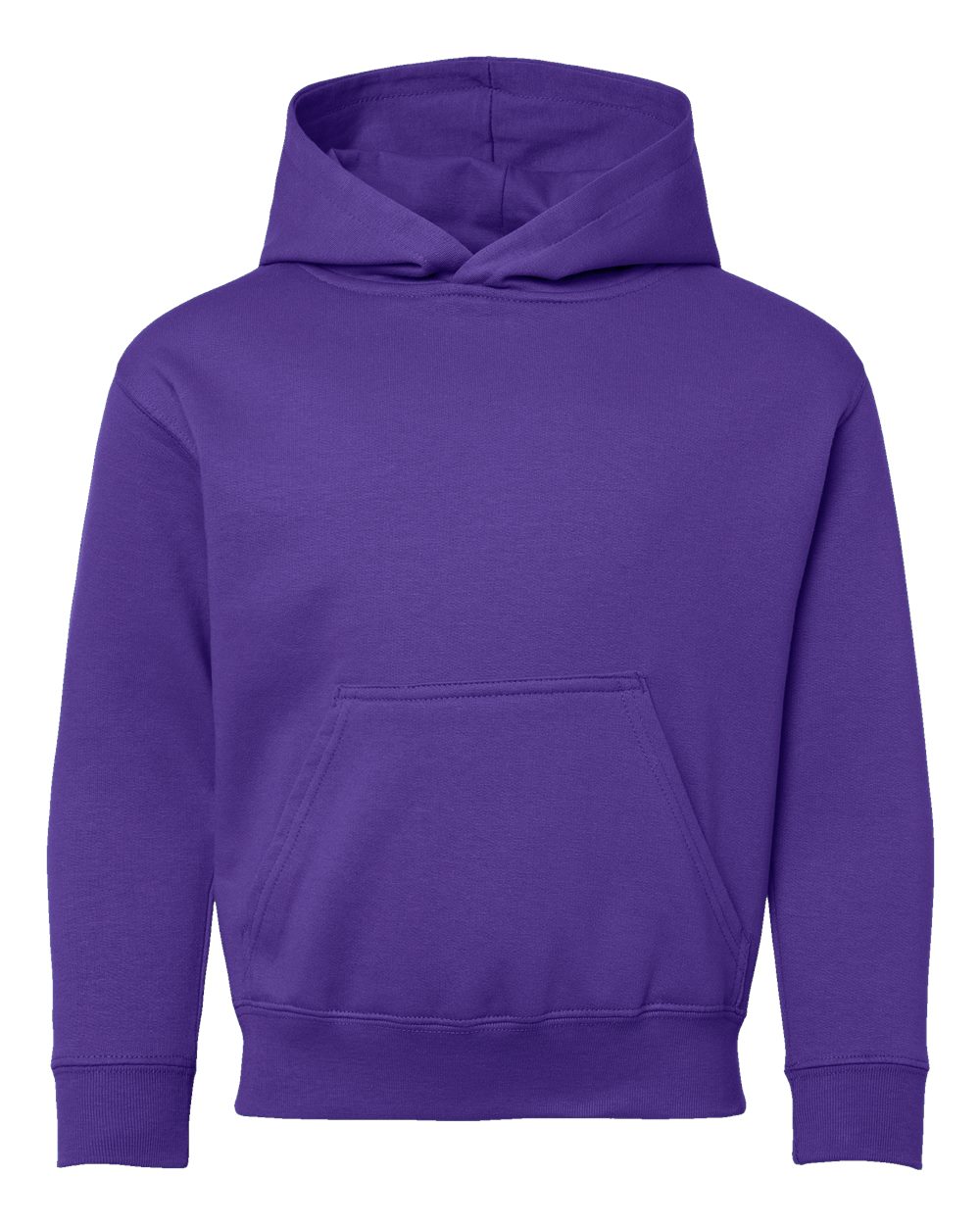 Front View of Purple Youth Fleece Hoodie - 2296