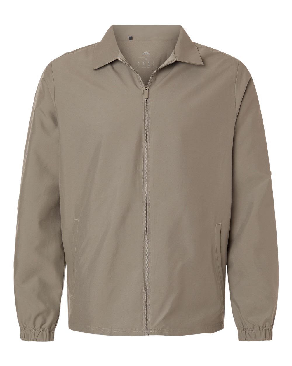 Front View of Putty Beige Men's Lifestyle Full-Zip Jacket - A714