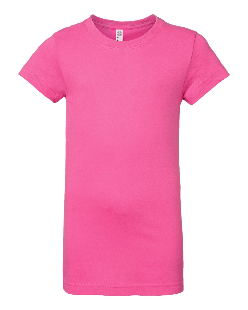 Front View of Raspberry Girls' Fine Jersey Tee - 2616
