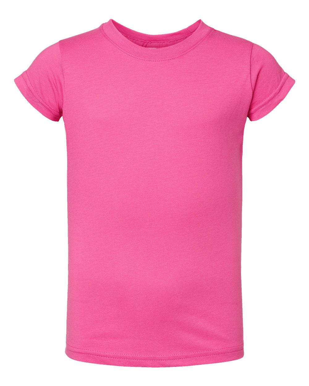 Front View of Raspberry Toddler Girls Fine Jersey Tee - 3316