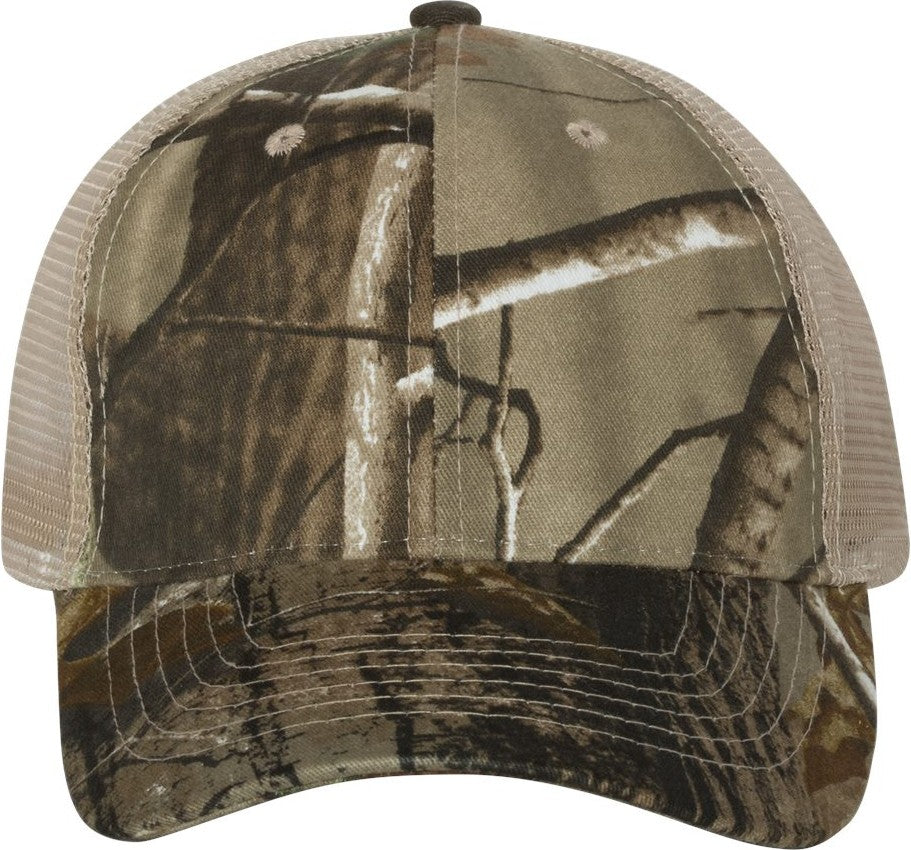 Front View of Realtree AP/ Tan Licensed Camo Mesh Back Cap - LC5M