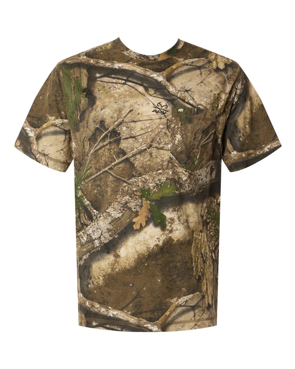 Front View of Realtree Apx Lightweight Performance Pocket T-Shirt - BSM38
