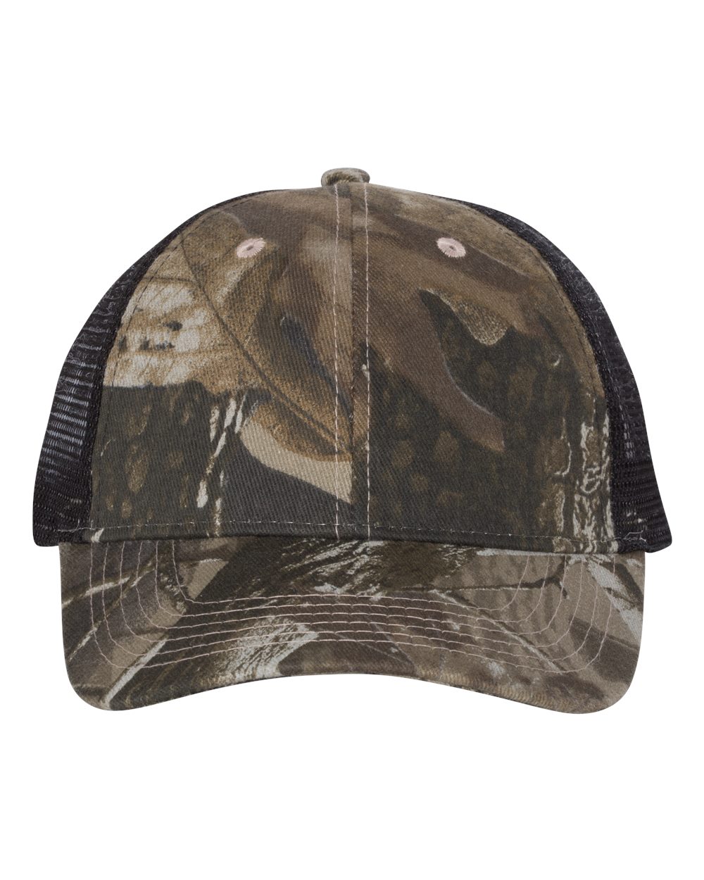 Front View of Realtree Hardwoods/ Black Licensed Camo Mesh Back Cap - LC5M