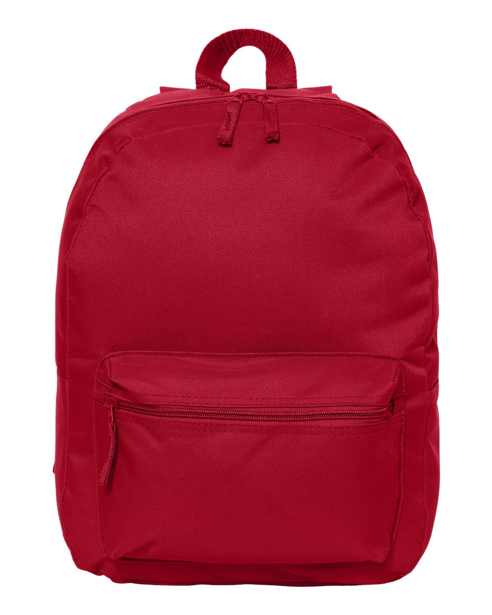 Front View of Red 16" Basic Backpack - 7709