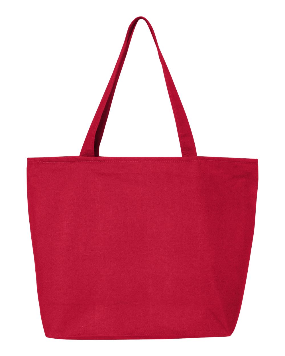 Front View of Red 25L Zippered Tote - Q611