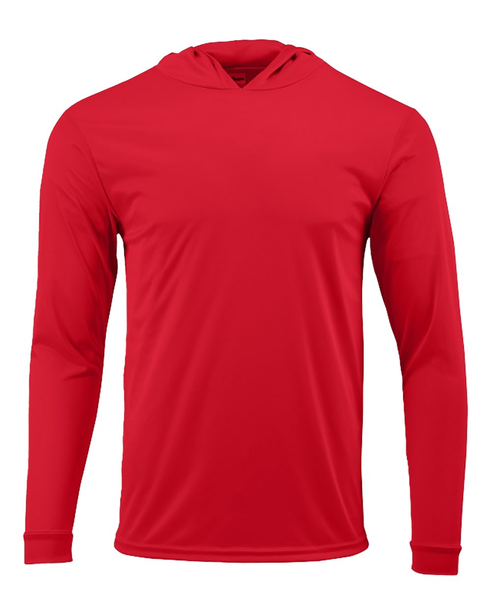 Front View of Red Bahama Performance Hooded Long Sleeve T-Shirt - 220