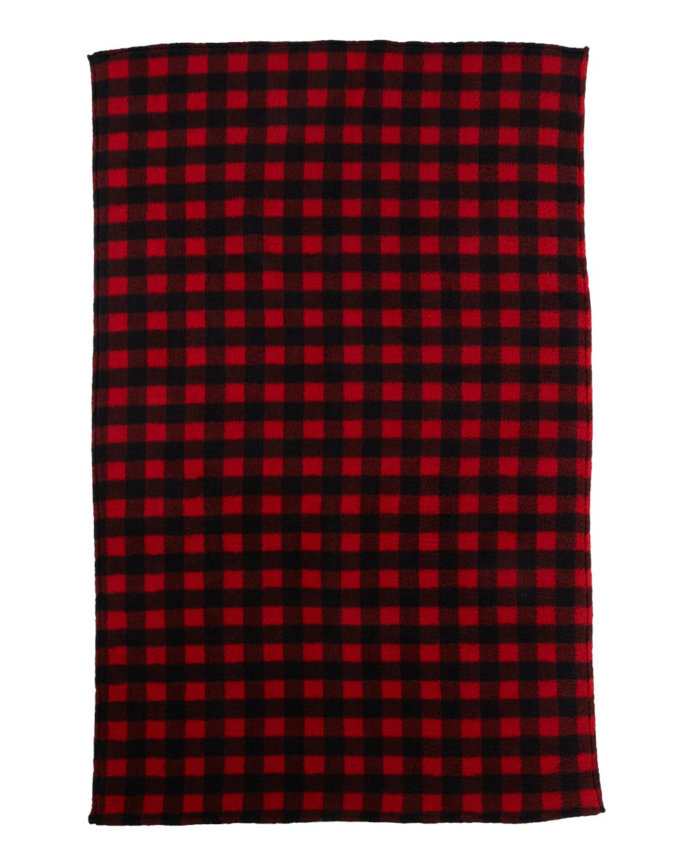 Front View of Red/ Black Buffalo Epic Sherpa Blanket - 8449