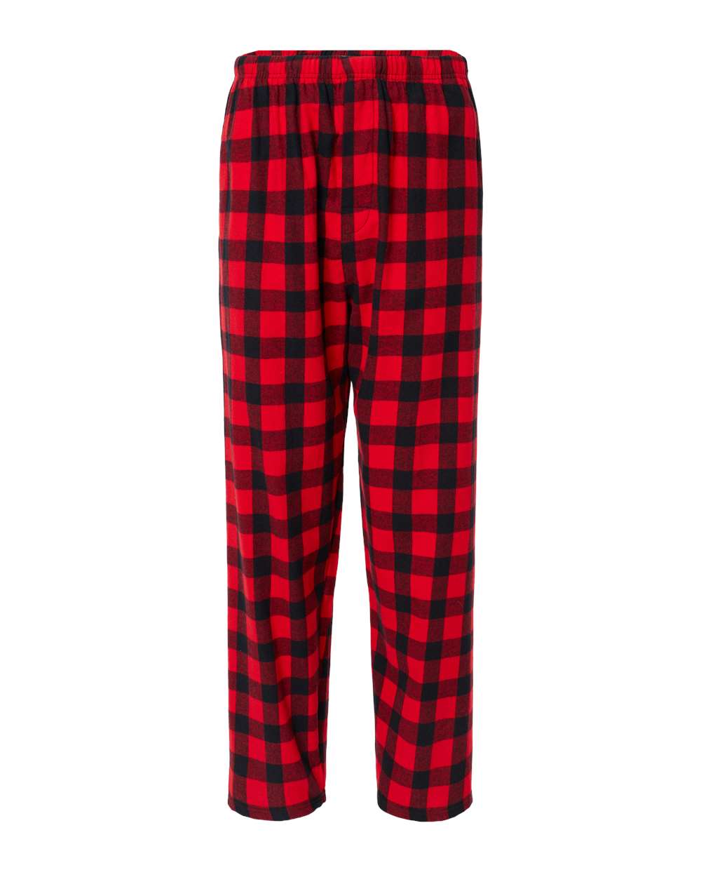 Front View of Red/ Black Buffalo Harley Flannel Pants - BM6624