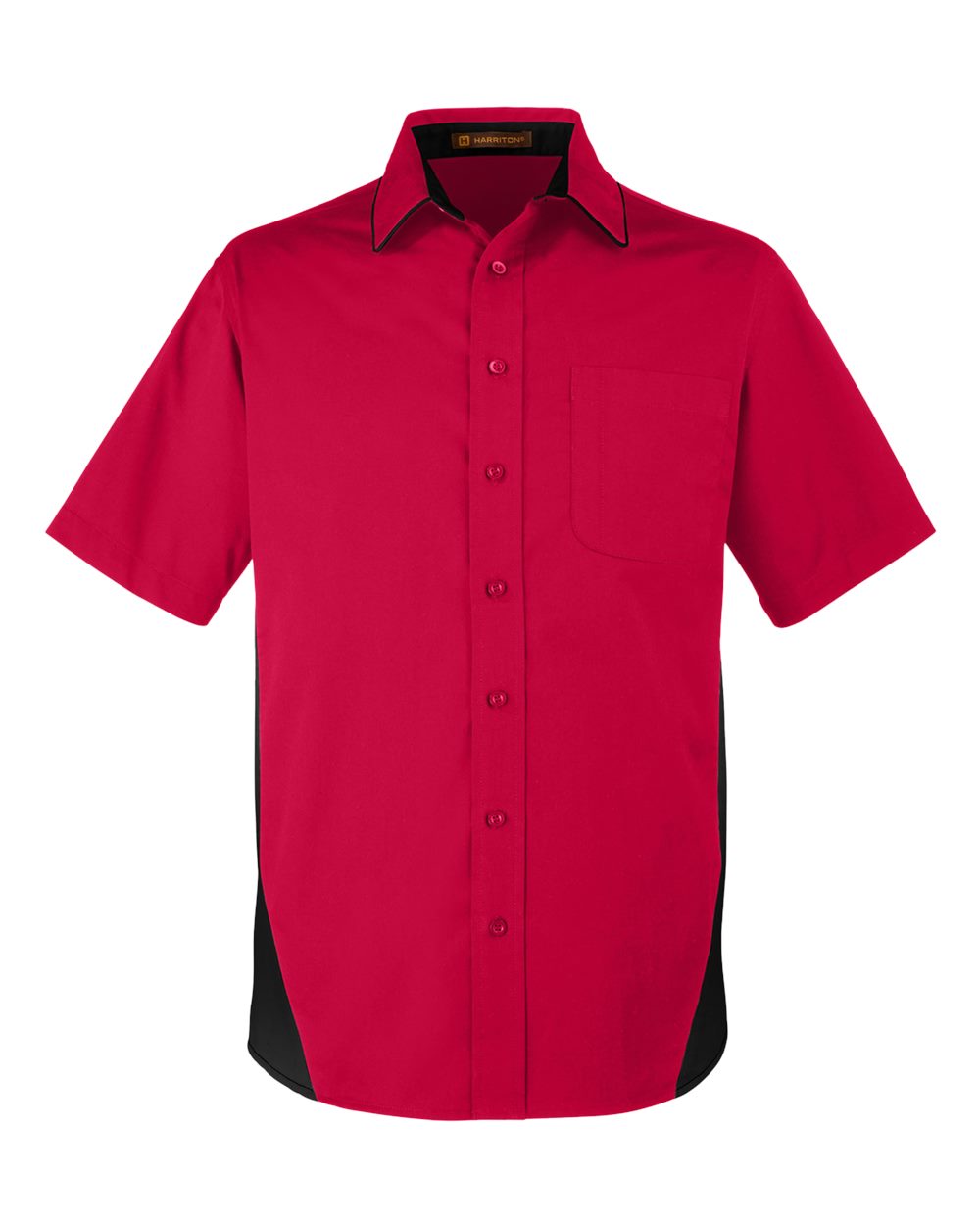 Front View of Red/ Black Men's Tall Flash IL Colorblock Shirt - M586T
