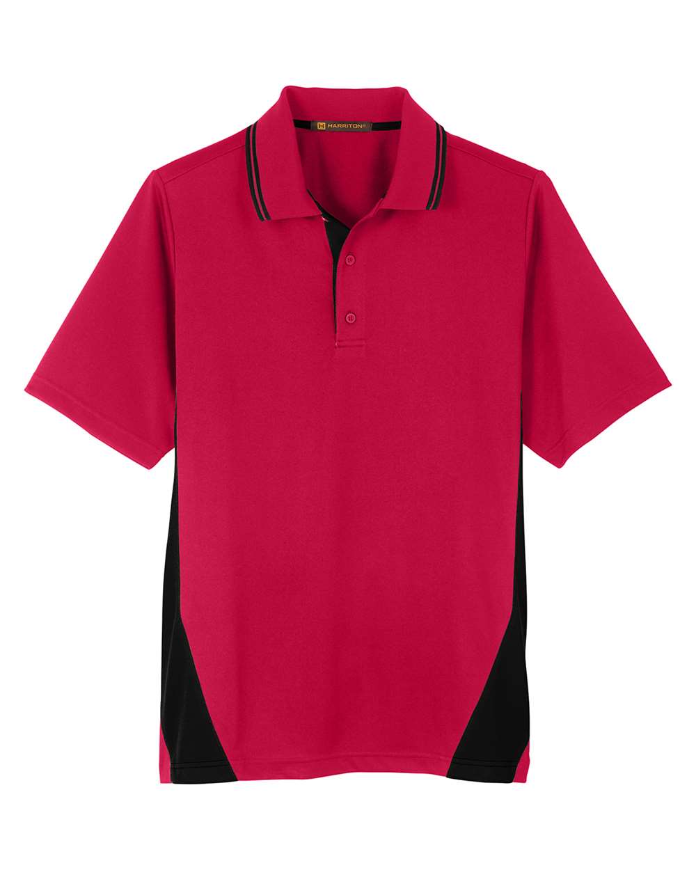 Front View of Red/ Black Men's Tall Flash Snag Protection Plus IL Colorblock Polo - M386T