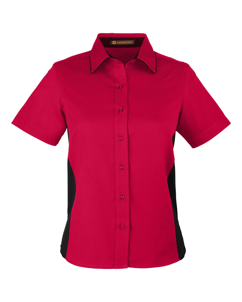 Front View of Red/ Black Women's Flash IL Colorblock Shirt - M586W