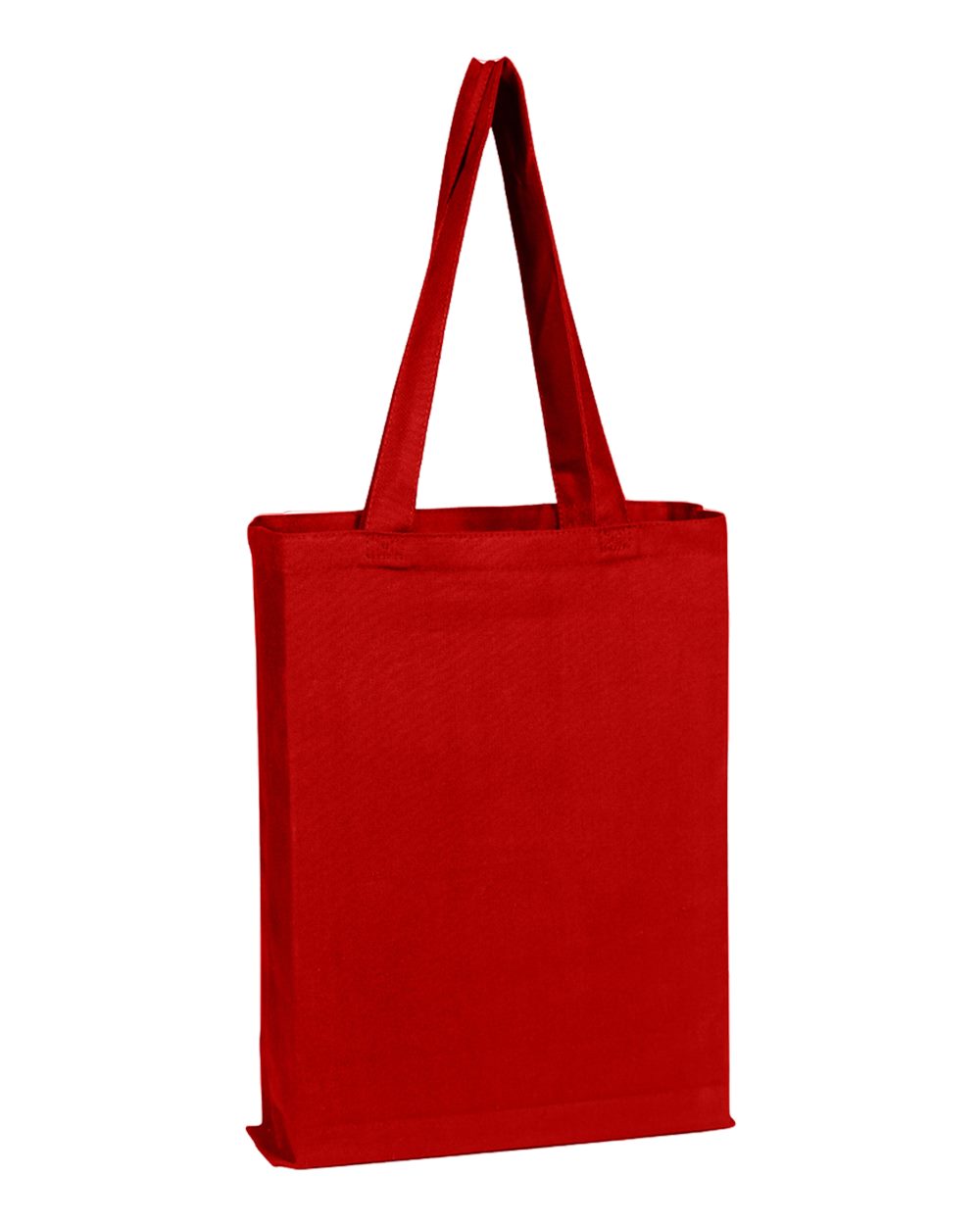 Front View of Red Canvas Gusset Promotional Tote - Q800GS