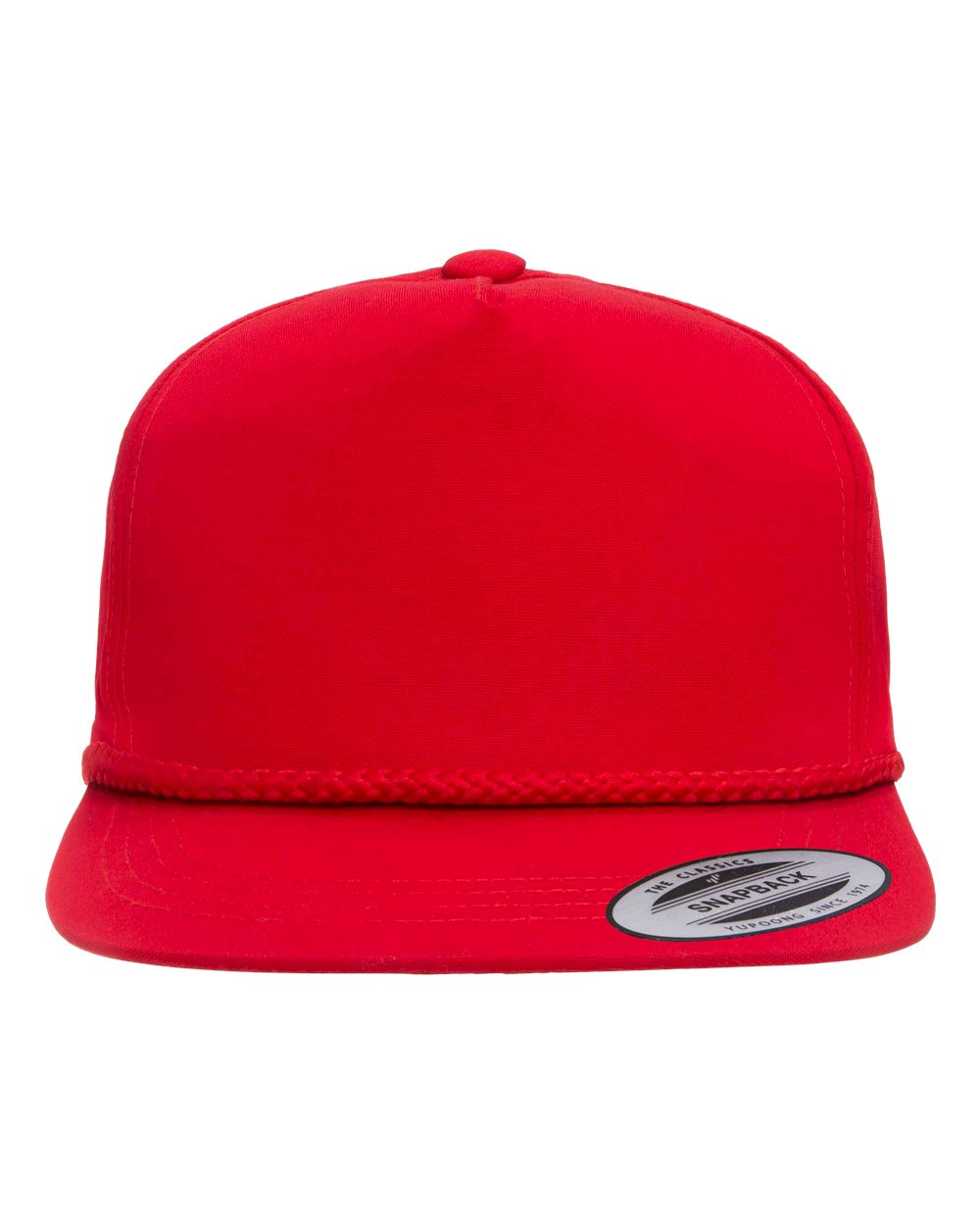 Front View of Red Classic Poplin Golf Cap - 6002YP