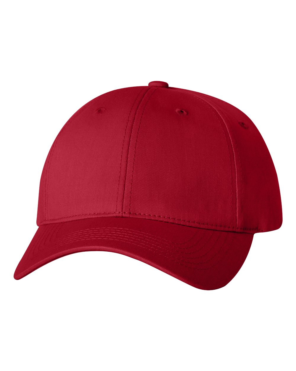 Front View of Red Cotton Twill Cap - 2260