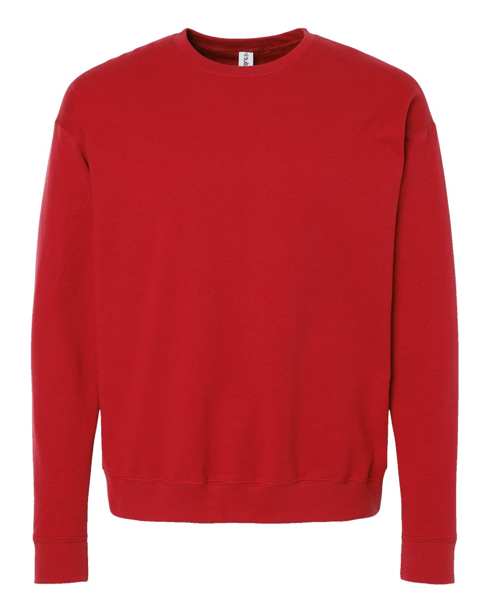 Front View of Red Fleece Crewneck Sweatshirt - 340