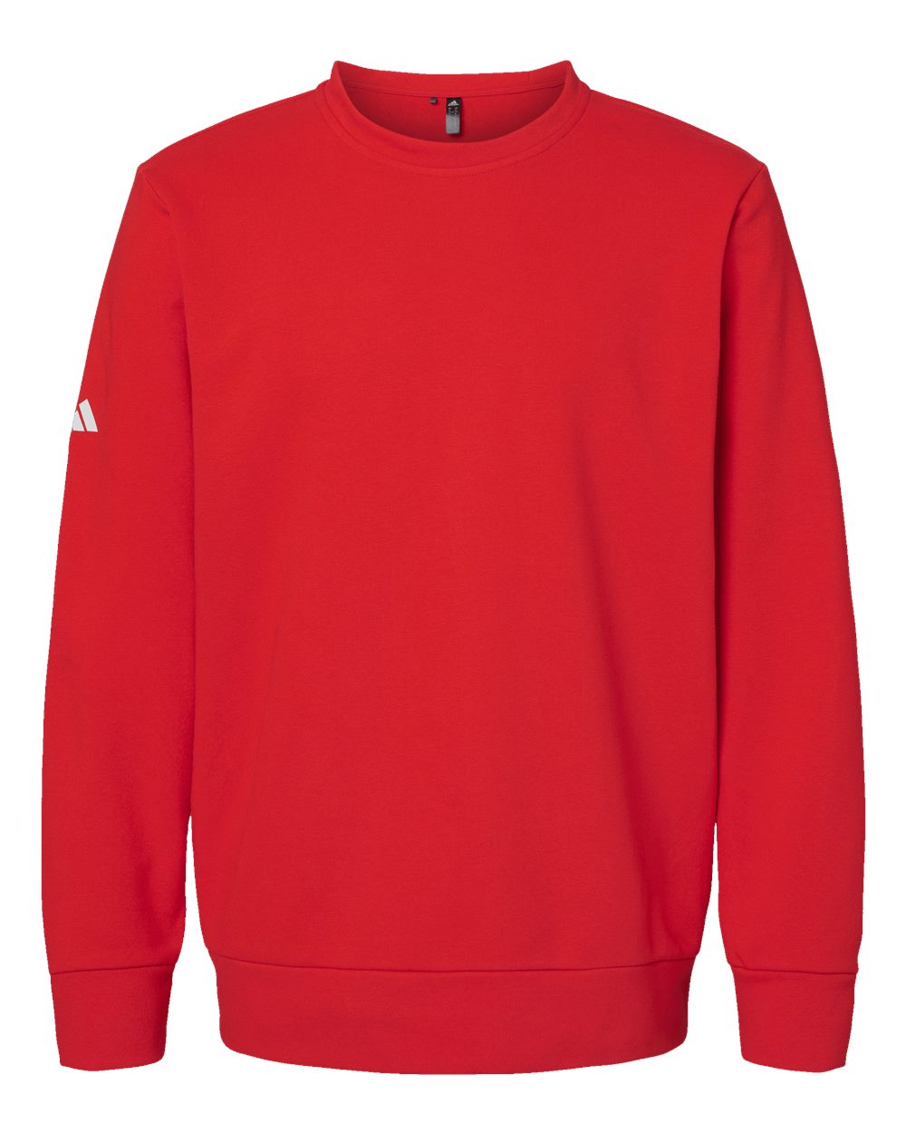 Front View of Red Fleece Crewneck Sweatshirt - A434