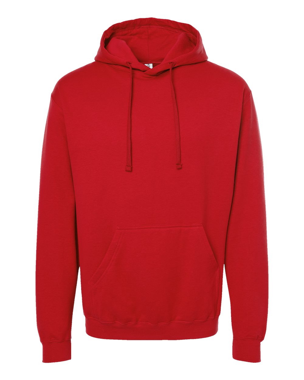 Front View of Red Fleece Hooded Sweatshirt - 320