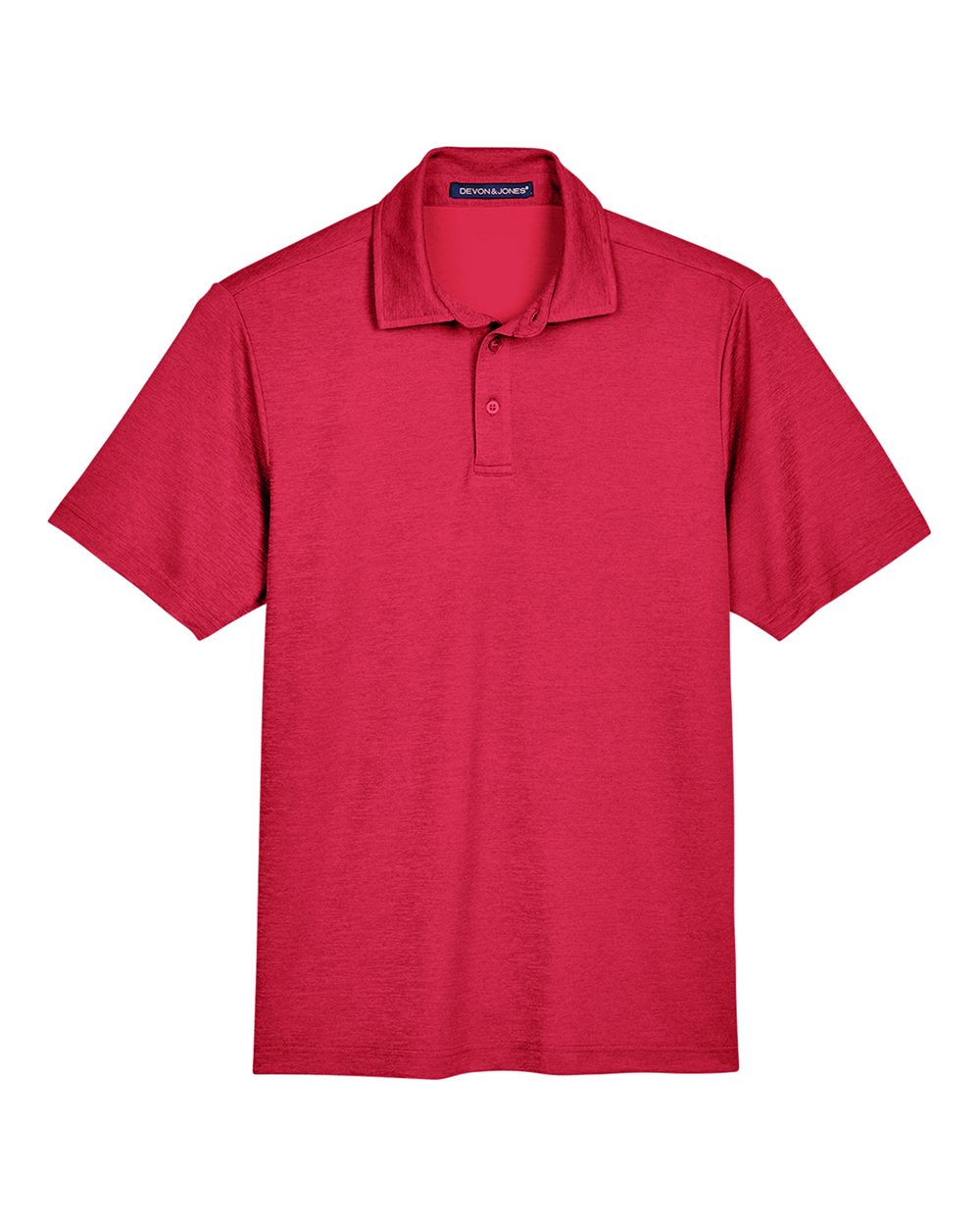 Front View of Red Heather Men's CrownLux Performance® Address Mélange Polo - DG22