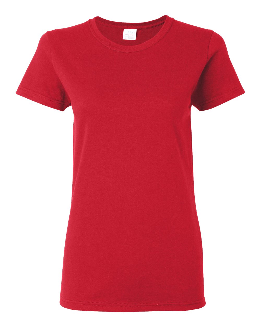 Front View of Red Heavy Cotton™ Women’s T-Shirt - 5000L