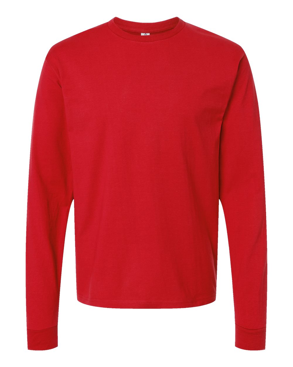 Front View of Red Heavyweight Jersey Long Sleeve T-Shirt - 291